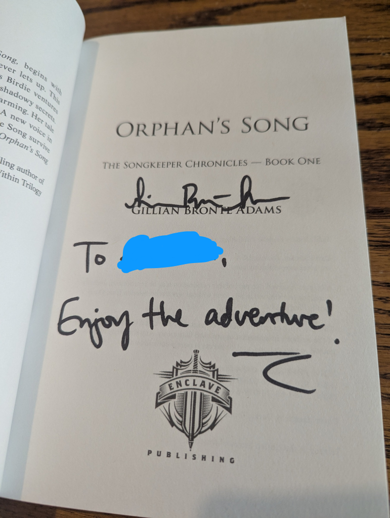 Signed by the author at Realm Makers!