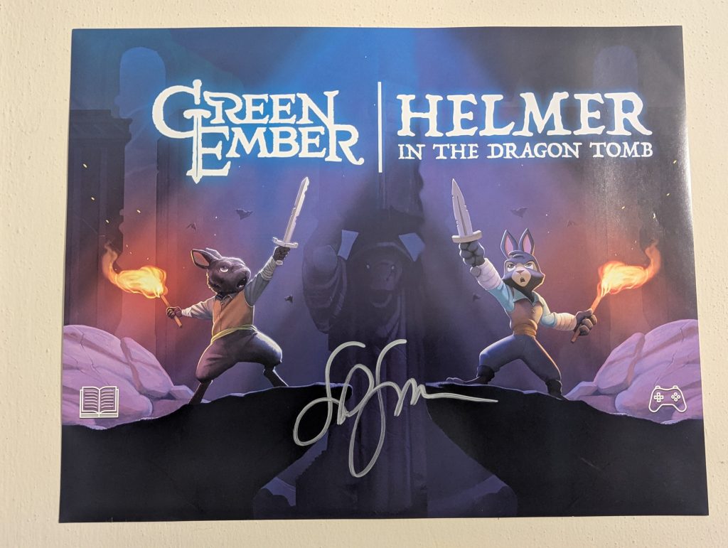 The new Green Ember book/game poster, signed by S.D. Smith